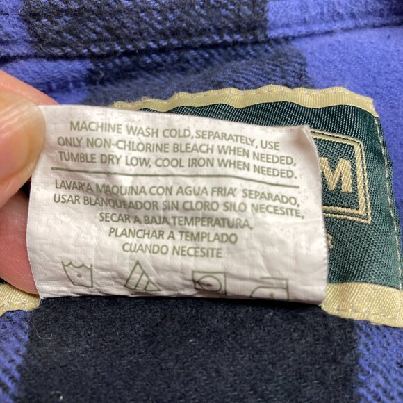 Field and Stream Men's Heavy Flannel Shirt Jacket Large Blue Buffalo Check Plaid - Picture 5 of 5